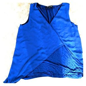 Aysymetrical blue top